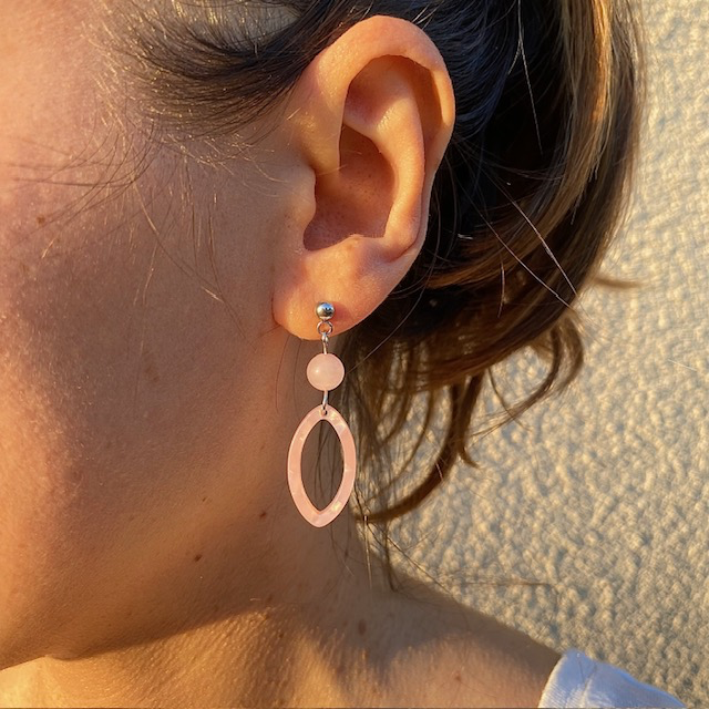 Boucle d'oreille Ellipse Quartz