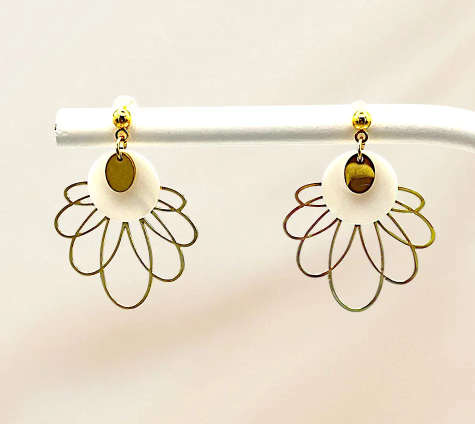 Boucle d'oreille "Golden Leaf"