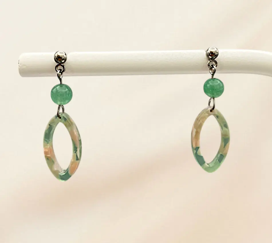 Boucle d'oreille "Ellipse Aventurine"