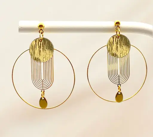 Boucle d'oreille "Soirée aux chandelles" dorée