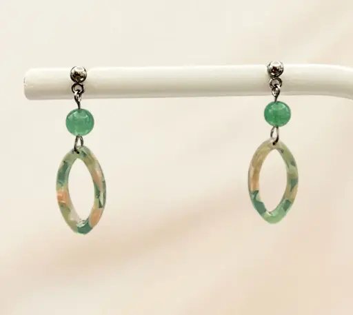 Boucle d'oreille "Ellipse Aventurine"
